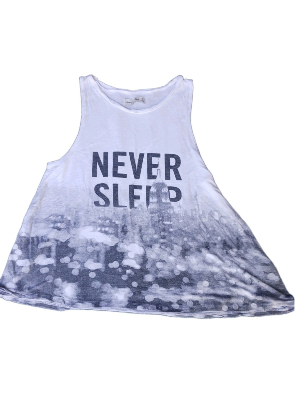 Vintage Abercrombie & Fitch Never Sleep Women's S Tank Top White Relaxed Fit